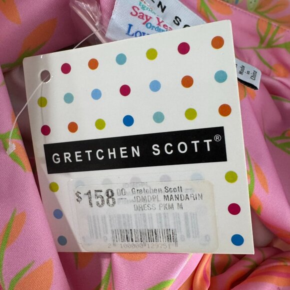 Gretchen Scott Mandarin Dress Medium Palm Palm Pink Floral Colorful NWT DR-1826 - Picture 8 of 10